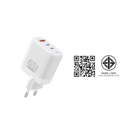 หัวชาร์จเร็ว REMAX U60-ACC65W-WHT USB+2C 65W พร้อมสาย C to C สีขาว_3
